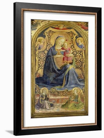 Virgin and Child Enthroned Surrounded by Angels-Fra Angelico-Framed Giclee Print