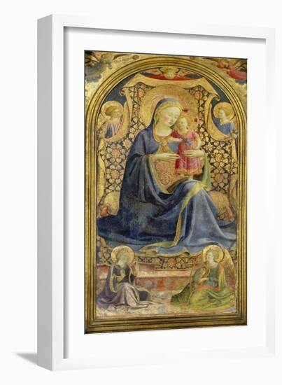 Virgin and Child Enthroned Surrounded by Angels-Fra Angelico-Framed Giclee Print