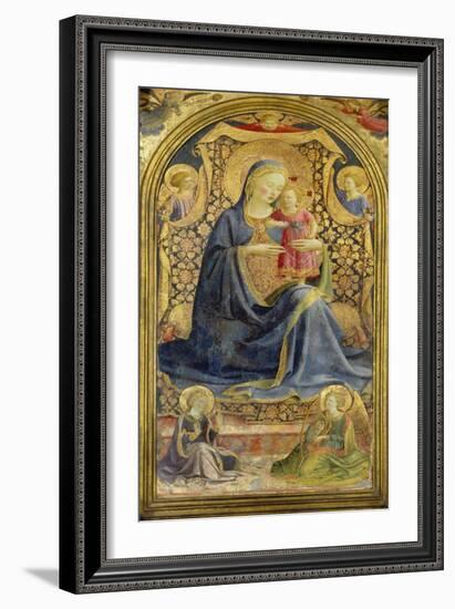 Virgin and Child Enthroned Surrounded by Angels-Fra Angelico-Framed Giclee Print