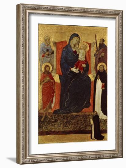 Virgin and Child Enthroned with Saints Peter, Paul, John the Baptist, Dominic and a Donor, 1325-35-Ugolino Di Nerio-Framed Giclee Print