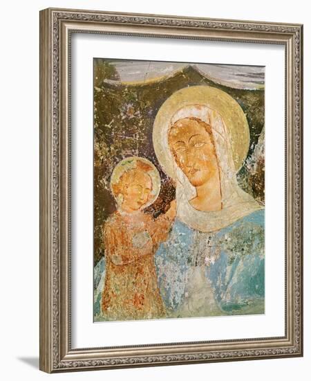 Virgin and Child (Fresco)-Italian School-Framed Giclee Print