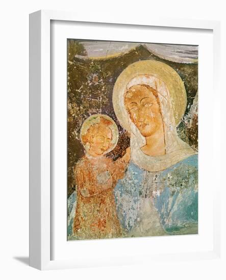 Virgin and Child (Fresco)-Italian School-Framed Giclee Print