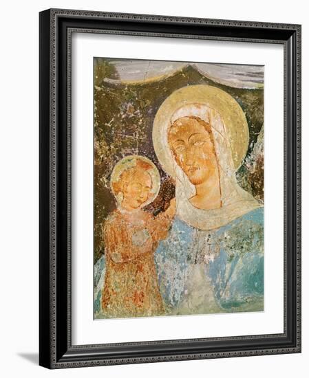 Virgin and Child (Fresco)-Italian School-Framed Giclee Print