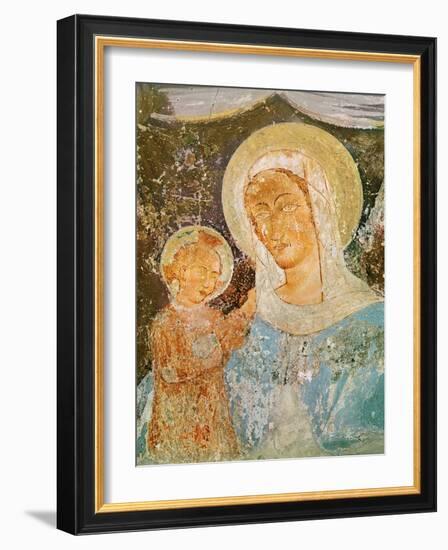 Virgin and Child (Fresco)-Italian School-Framed Giclee Print