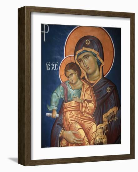 Virgin and Child, Greek Orthodox Icon, Thessaloniki, Macedonia, Greece, Europe-Godong-Framed Photographic Print