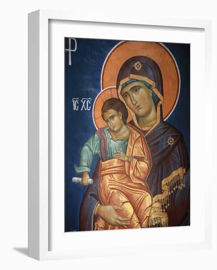 Virgin and Child, Greek Orthodox Icon, Thessaloniki, Macedonia, Greece, Europe-Godong-Framed Photographic Print