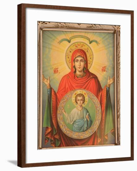 Virgin and Child, Greek Orthodox Icon, Thessaloniki, Macedonia, Greece, Europe-Godong-Framed Photographic Print