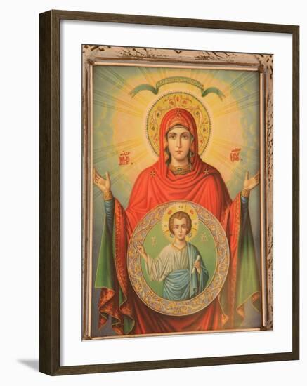 Virgin and Child, Greek Orthodox Icon, Thessaloniki, Macedonia, Greece, Europe-Godong-Framed Photographic Print