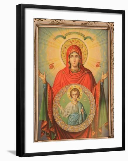 Virgin and Child, Greek Orthodox Icon, Thessaloniki, Macedonia, Greece, Europe-Godong-Framed Photographic Print