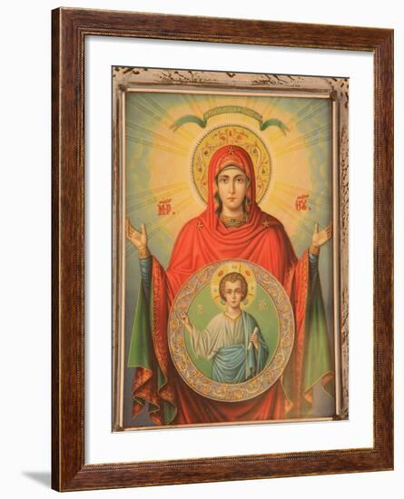 Virgin and Child, Greek Orthodox Icon, Thessaloniki, Macedonia, Greece, Europe-Godong-Framed Photographic Print