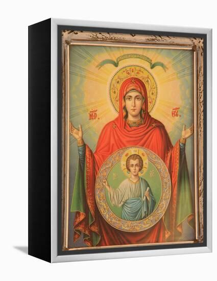 Virgin and Child, Greek Orthodox Icon, Thessaloniki, Macedonia, Greece, Europe-Godong-Framed Premier Image Canvas