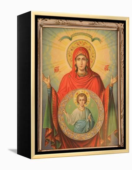 Virgin and Child, Greek Orthodox Icon, Thessaloniki, Macedonia, Greece, Europe-Godong-Framed Premier Image Canvas