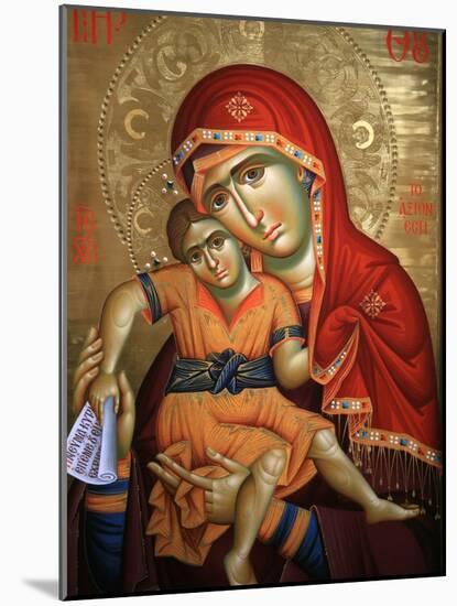 Virgin and Child Icon at Aghiou Pavlou Monastery on Mount Athos-Julian Kumar-Mounted Photographic Print