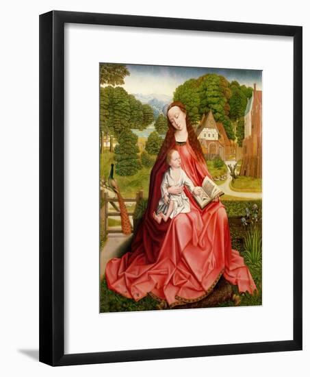 Virgin and Child in a Garden-Master of the Embroidered Foliage-Framed Giclee Print