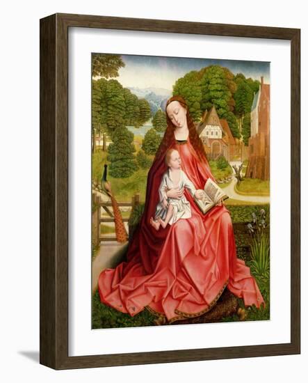 Virgin and Child in a Garden-Master of the Embroidered Foliage-Framed Giclee Print