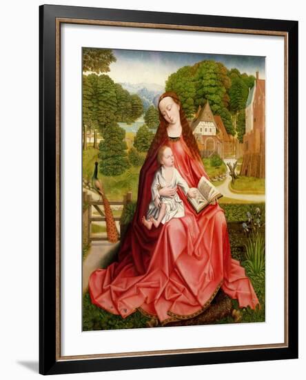 Virgin and Child in a Garden-Master of the Embroidered Foliage-Framed Giclee Print