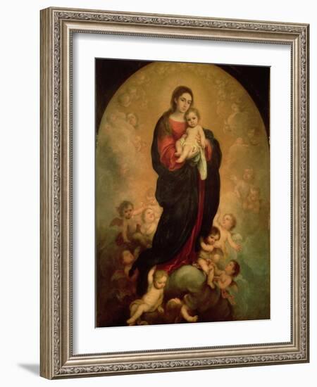Virgin and Child in Glory, 1673-Bartolome Esteban Murillo-Framed Giclee Print