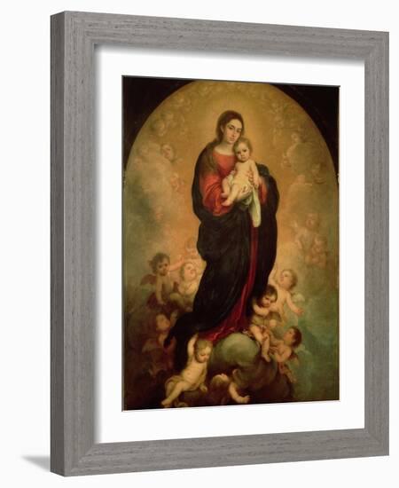 Virgin and Child in Glory, 1673-Bartolome Esteban Murillo-Framed Giclee Print