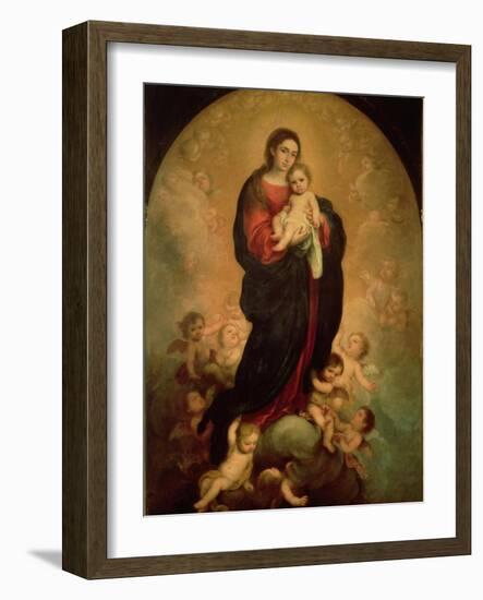 Virgin and Child in Glory, 1673-Bartolome Esteban Murillo-Framed Giclee Print