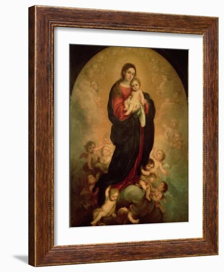 Virgin and Child in Glory, 1673-Bartolome Esteban Murillo-Framed Giclee Print