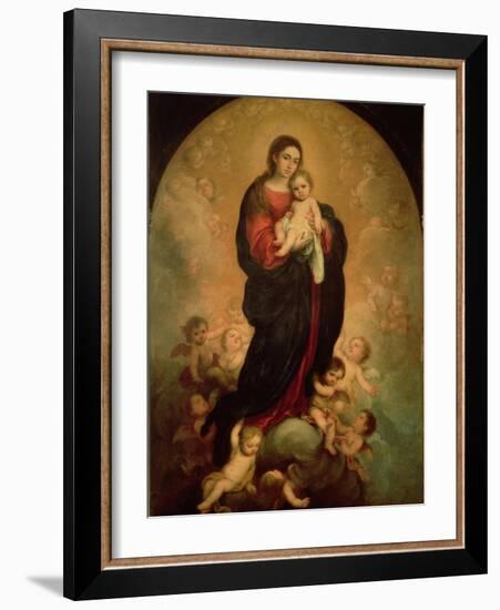 Virgin and Child in Glory, 1673-Bartolome Esteban Murillo-Framed Giclee Print