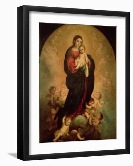 Virgin and Child in Glory, 1673-Bartolome Esteban Murillo-Framed Giclee Print