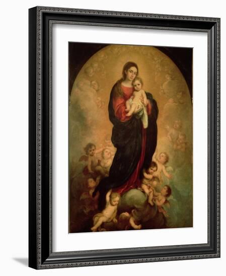 Virgin and Child in Glory, 1673-Bartolome Esteban Murillo-Framed Giclee Print