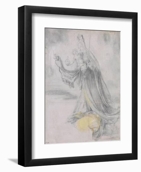 Virgin And Child in the Clouds-Matthias Grünewald-Framed Giclee Print