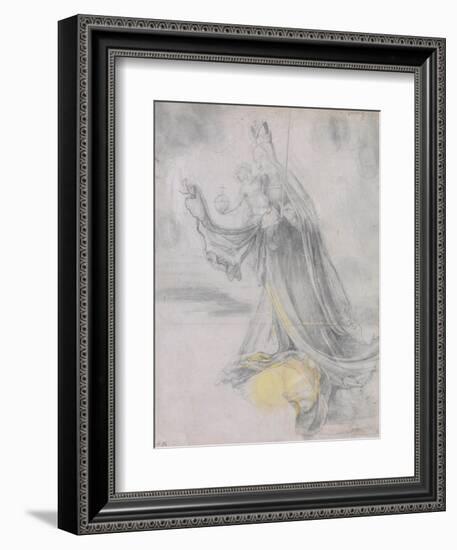 Virgin And Child in the Clouds-Matthias Grünewald-Framed Giclee Print