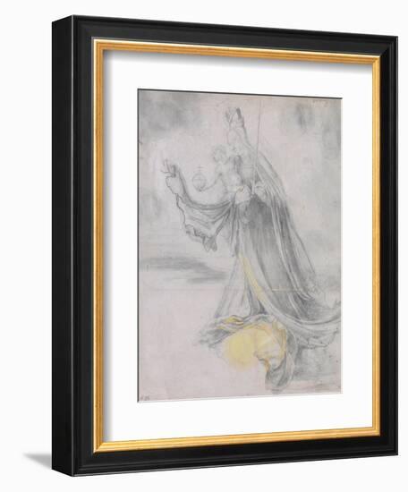 Virgin And Child in the Clouds-Matthias Grünewald-Framed Giclee Print