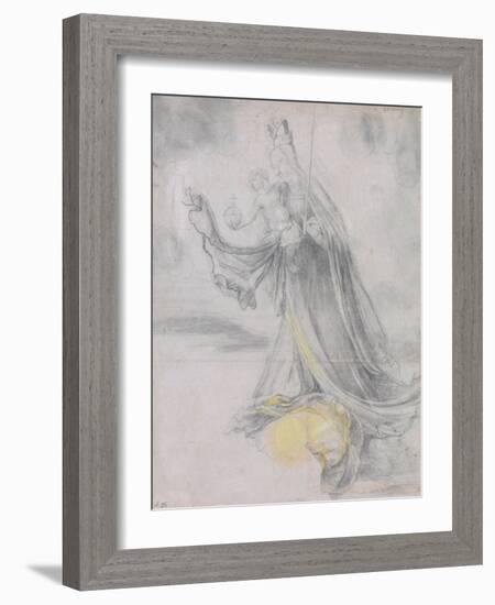 Virgin And Child in the Clouds-Matthias Grünewald-Framed Giclee Print