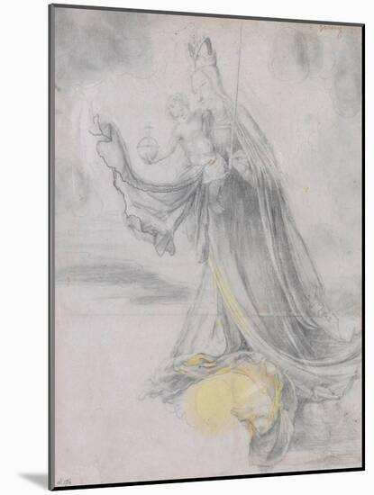 Virgin And Child in the Clouds-Matthias Grünewald-Mounted Giclee Print