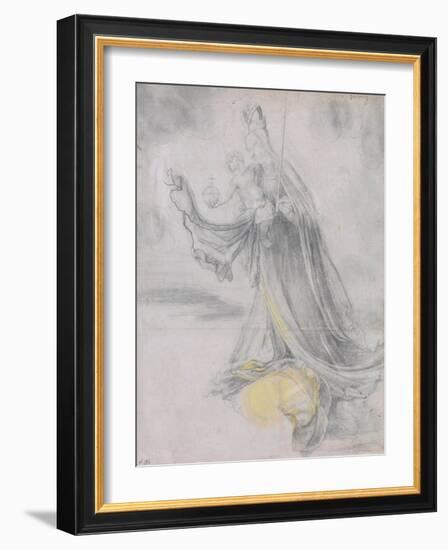 Virgin And Child in the Clouds-Matthias Grünewald-Framed Giclee Print