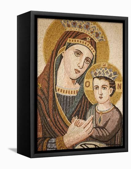 Virgin and Child Mosaic in St. George's Orthodox Church, Madaba, Jordan, Middle East-null-Framed Premier Image Canvas