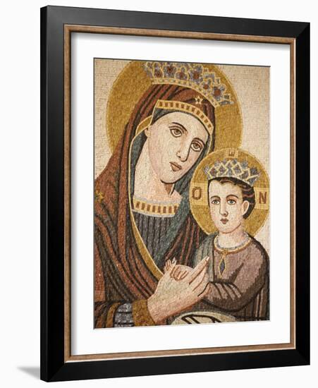 Virgin and Child Mosaic in St. George's Orthodox Church, Madaba, Jordan, Middle East-null-Framed Photographic Print