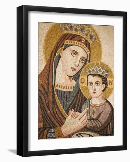 Virgin and Child Mosaic in St. George's Orthodox Church, Madaba, Jordan, Middle East-null-Framed Photographic Print