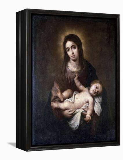 Virgin and Child no.1-Bartolome Esteban Murillo-Framed Premier Image Canvas