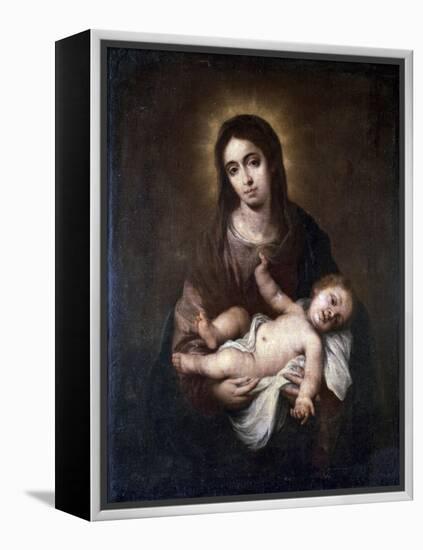 Virgin and Child no.1-Bartolome Esteban Murillo-Framed Premier Image Canvas