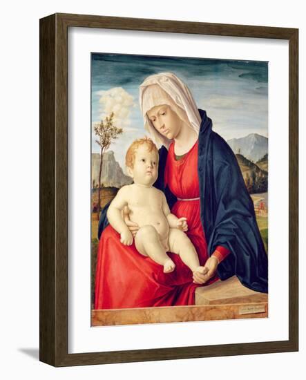 Virgin and Child (Oil on Board)-Giovanni Battista Cima Da Conegliano-Framed Giclee Print