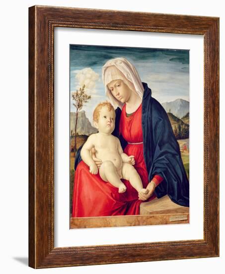 Virgin and Child (Oil on Board)-Giovanni Battista Cima Da Conegliano-Framed Giclee Print