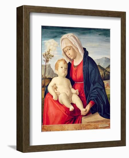 Virgin and Child (Oil on Board)-Giovanni Battista Cima Da Conegliano-Framed Giclee Print