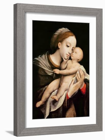 Virgin and Child (Oil on Panel)-Lambert Lombard-Framed Giclee Print