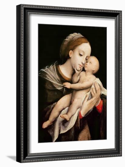 Virgin and Child (Oil on Panel)-Lambert Lombard-Framed Giclee Print