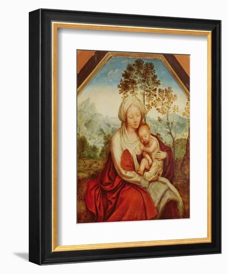 Virgin and Child (Oil on Panel)-Quentin Massys or Metsys-Framed Giclee Print