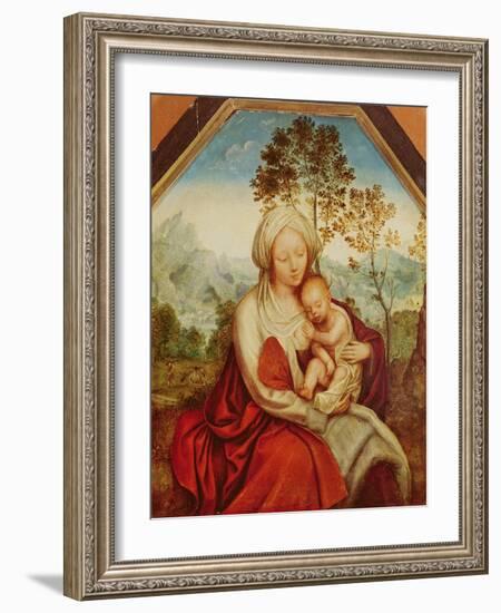 Virgin and Child (Oil on Panel)-Quentin Massys or Metsys-Framed Giclee Print