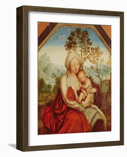 Virgin and Child (Oil on Panel)-Quentin Massys or Metsys-Framed Giclee Print