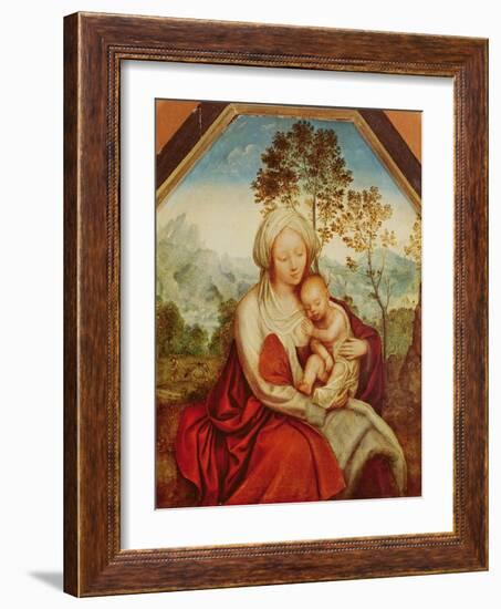 Virgin and Child (Oil on Panel)-Quentin Massys or Metsys-Framed Giclee Print