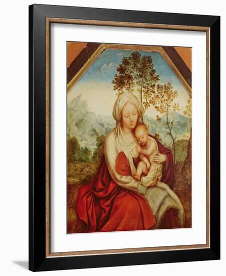 Virgin and Child (Oil on Panel)-Quentin Massys or Metsys-Framed Giclee Print