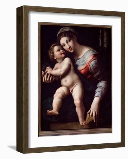 Virgin and Child (Painting, 16Th Century)-Giulio Romano-Framed Giclee Print