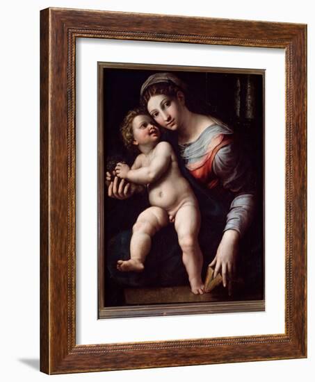 Virgin and Child (Painting, 16Th Century)-Giulio Romano-Framed Giclee Print